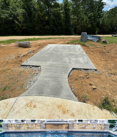 Smooth concrete patio or slab extension